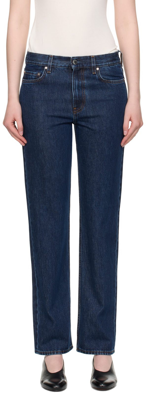 TOTEME Indigo Low Straight Jeans 252771F069003