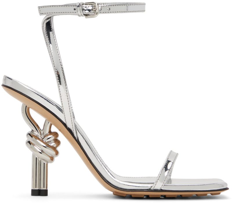 Silver Knot Sandals 241798F125004