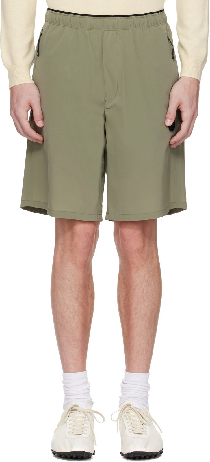 Khaki Matt B Swim Shorts 251111M193083