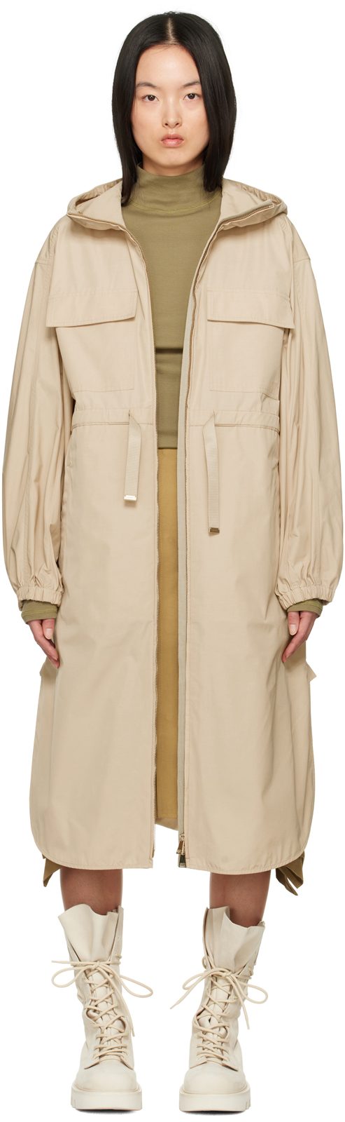 Beige Peronne Long Coat 251111F059001