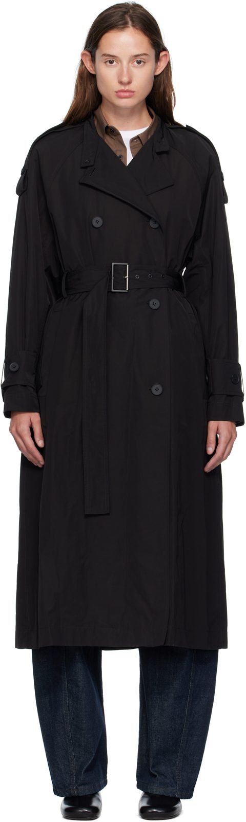 Black Matte Trevoux Trench Coat 252111F067000