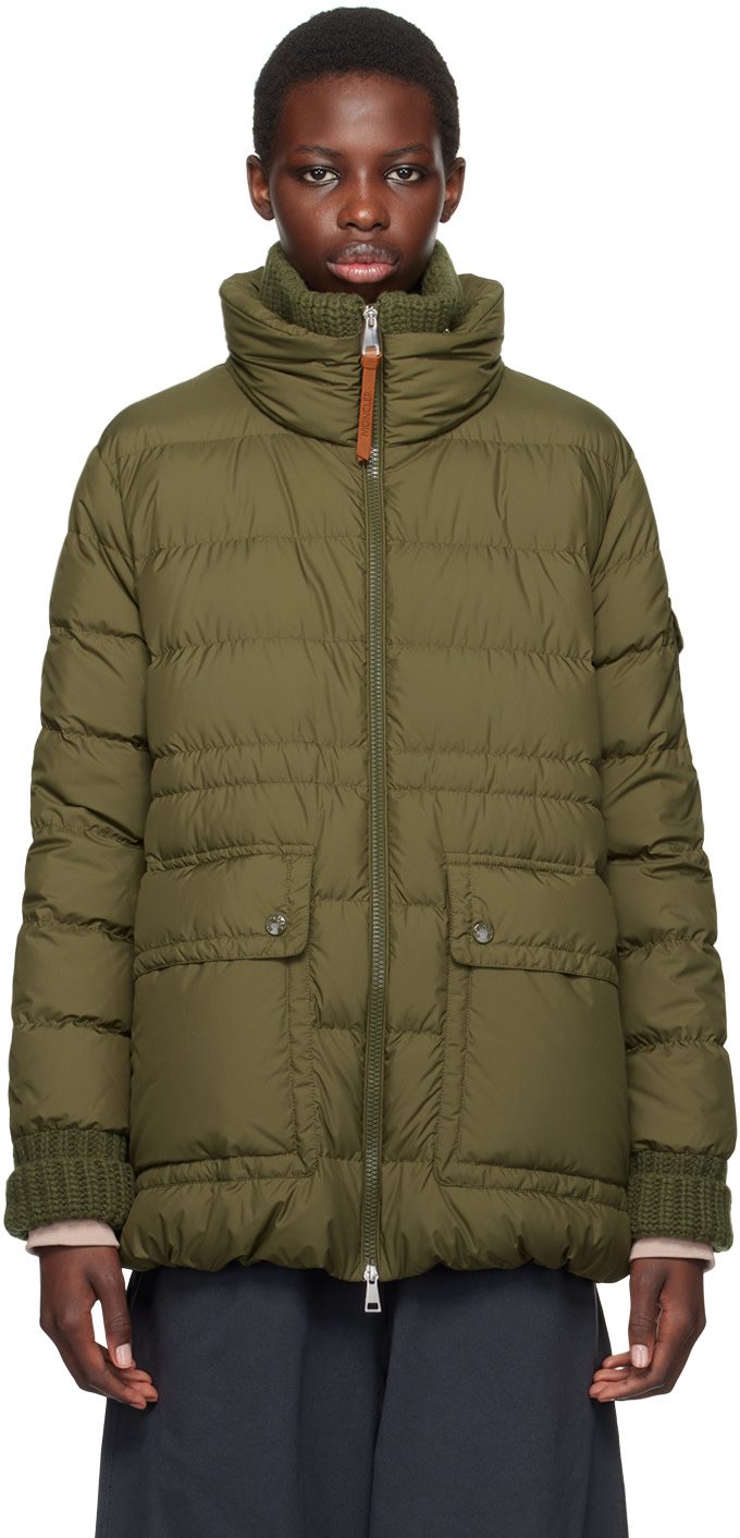 Green Baux Short Down Jacket 242111F061083