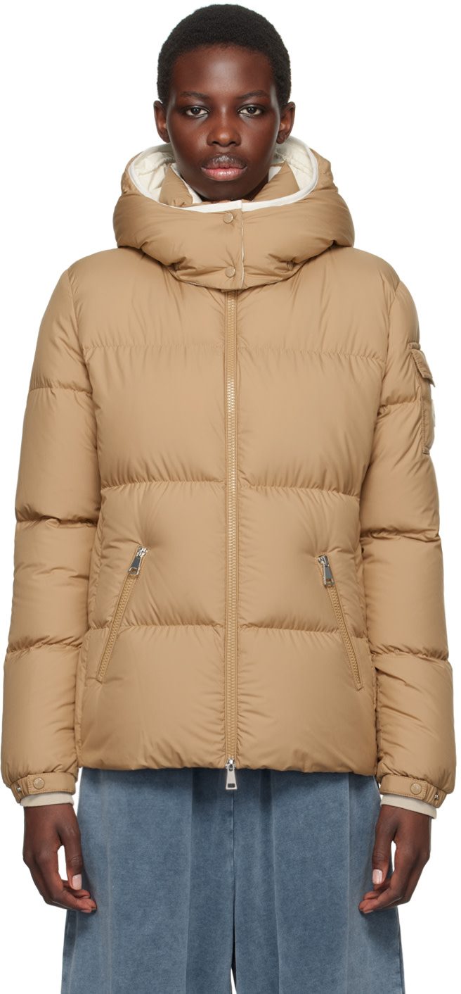 Tan Fourmines Short Down Jacket 242111F061075