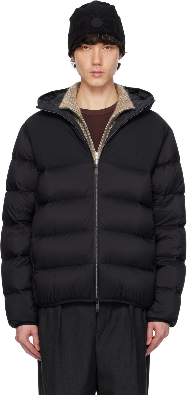 Black Veumont Hooded Short Down Jacket 251111M178013