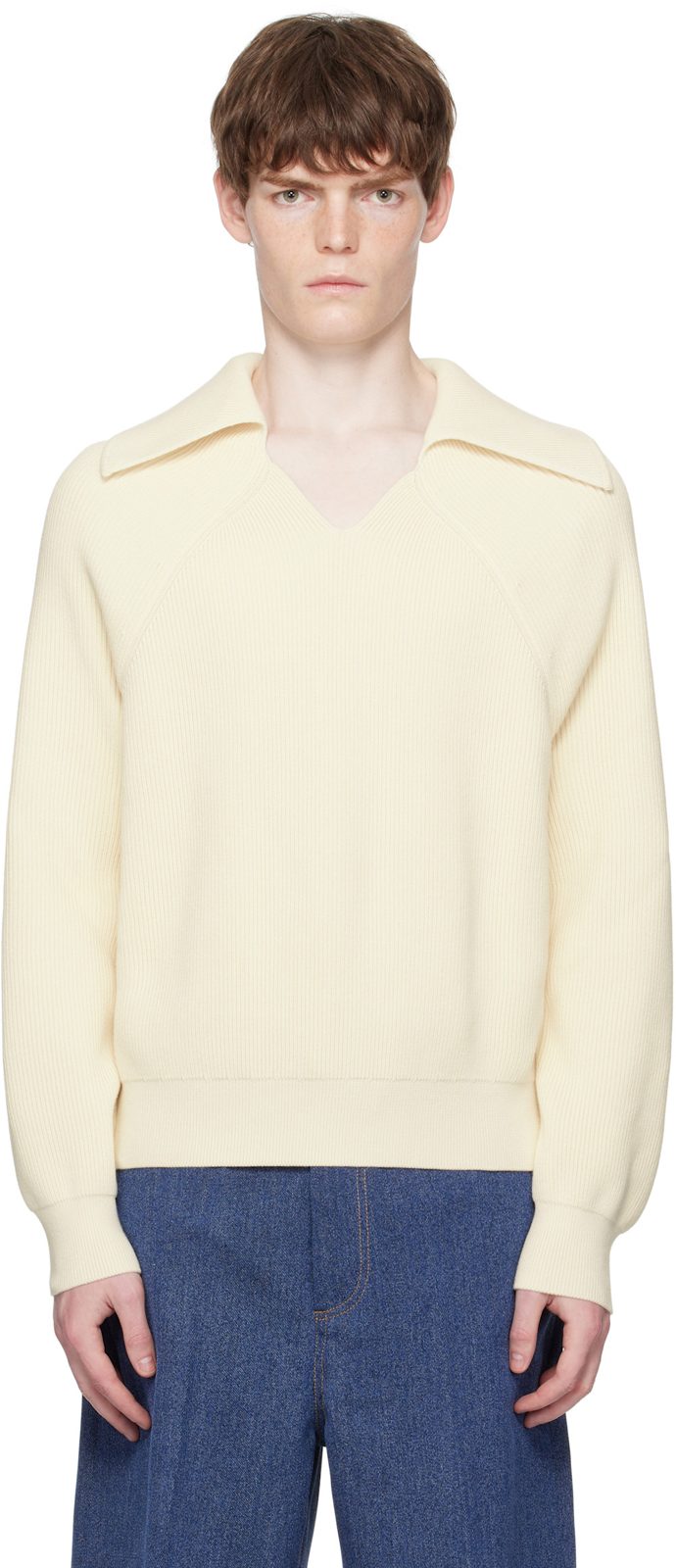 오프화이트 English Rib Sweater 251798M206001