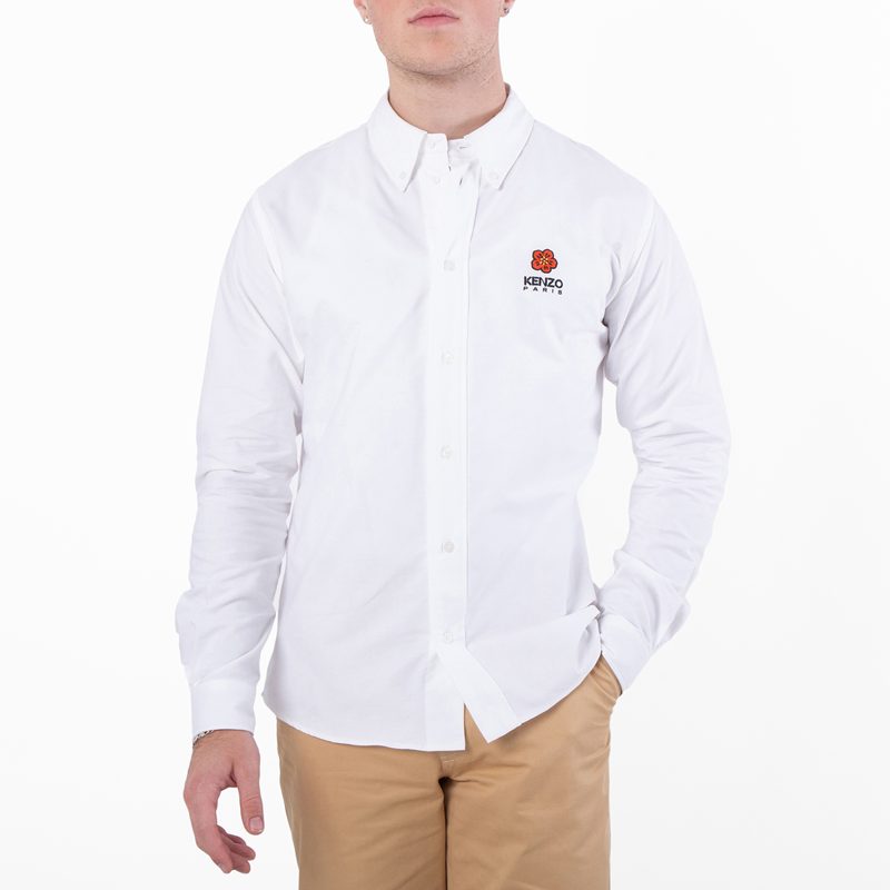 Boke Flower Embroidered Long-Sleeve Shirt