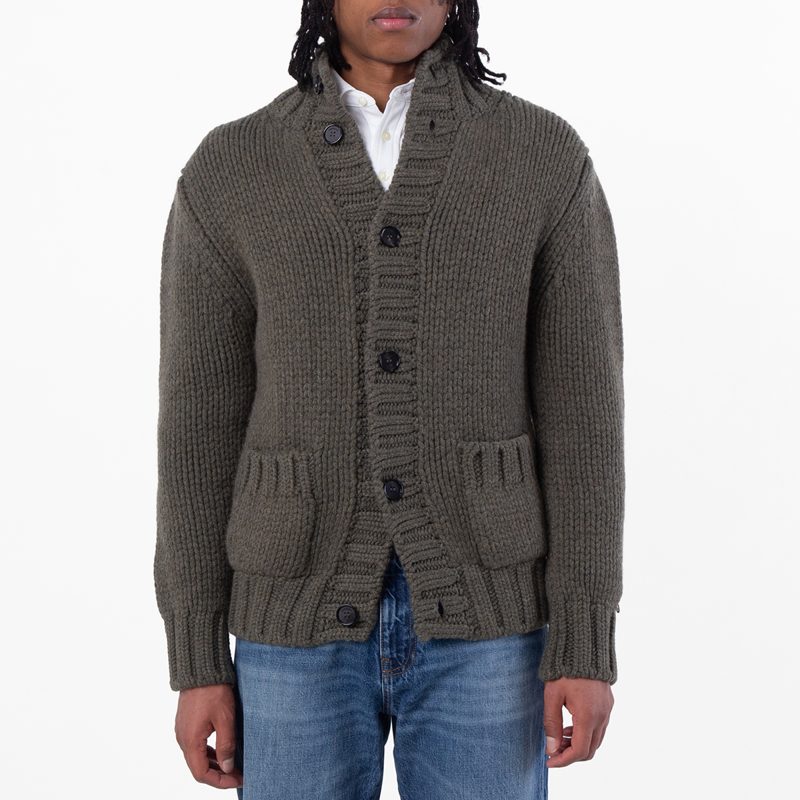 High Neck Long Sleeve Cardigan