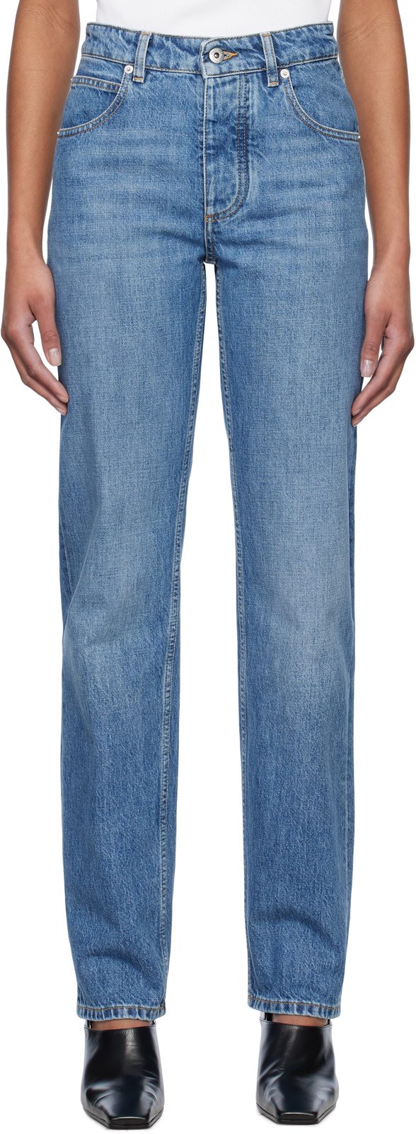 Blue Boyfriend Jeans 251798F069002