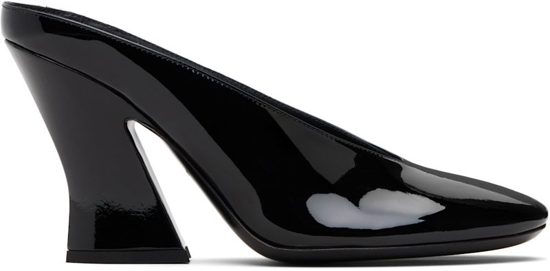 Black Sculpted Mule Heels 252278F122001