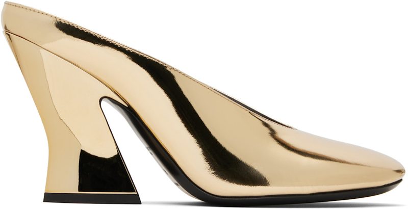 Gold Sculpted Mules 252278F122000