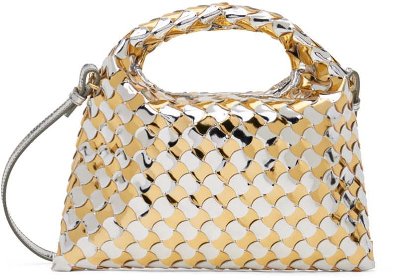 Silver & Gold Mini Hop Bag 241798F046012