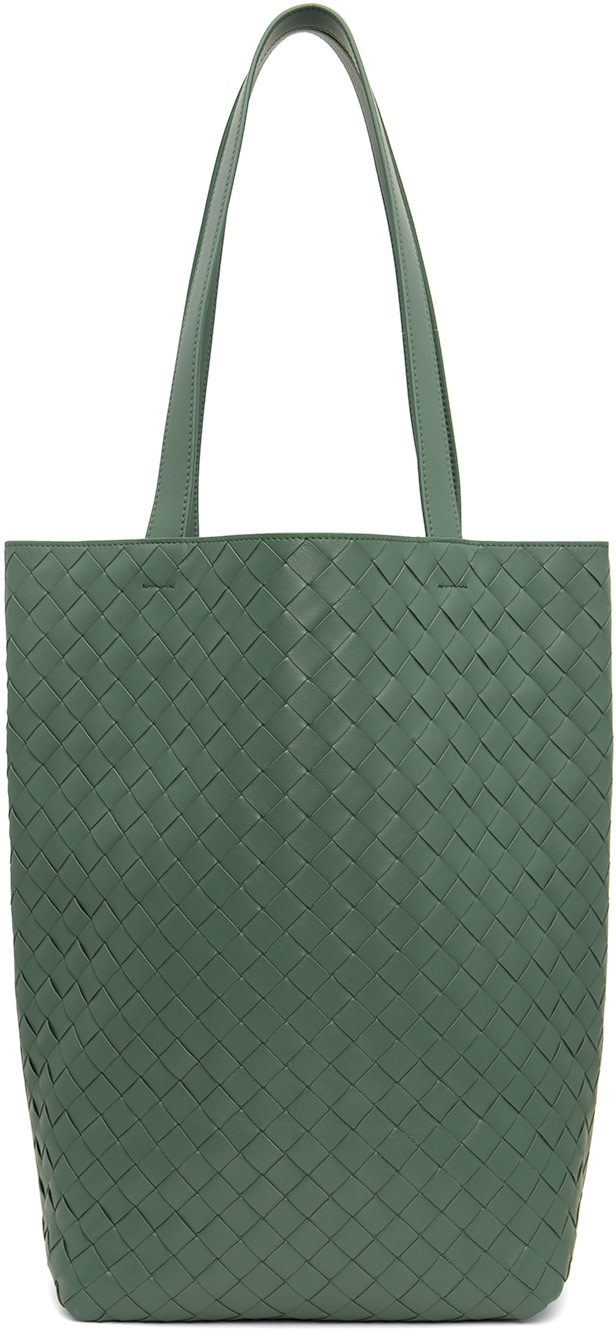 Green Small Intrecciato Tote 241798F049003
