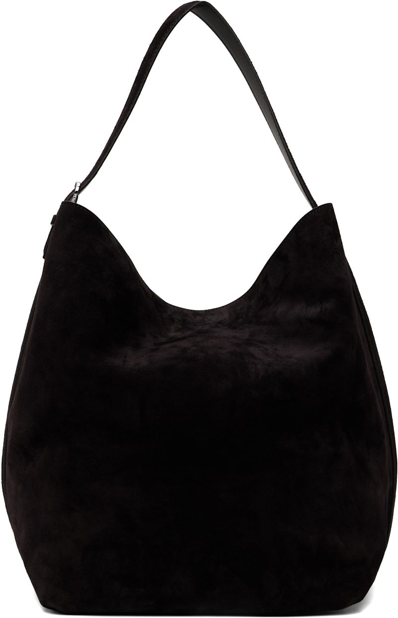 TOTEME Black Belted Suede Tote 252771F049005
