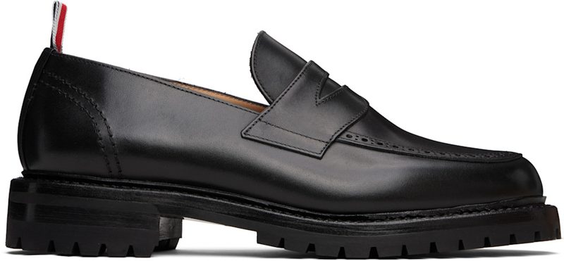 Black Classic Penny Loafers 252381M231003