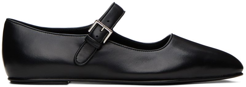 The Row Black Ava Ballerina Flats 232359F118006