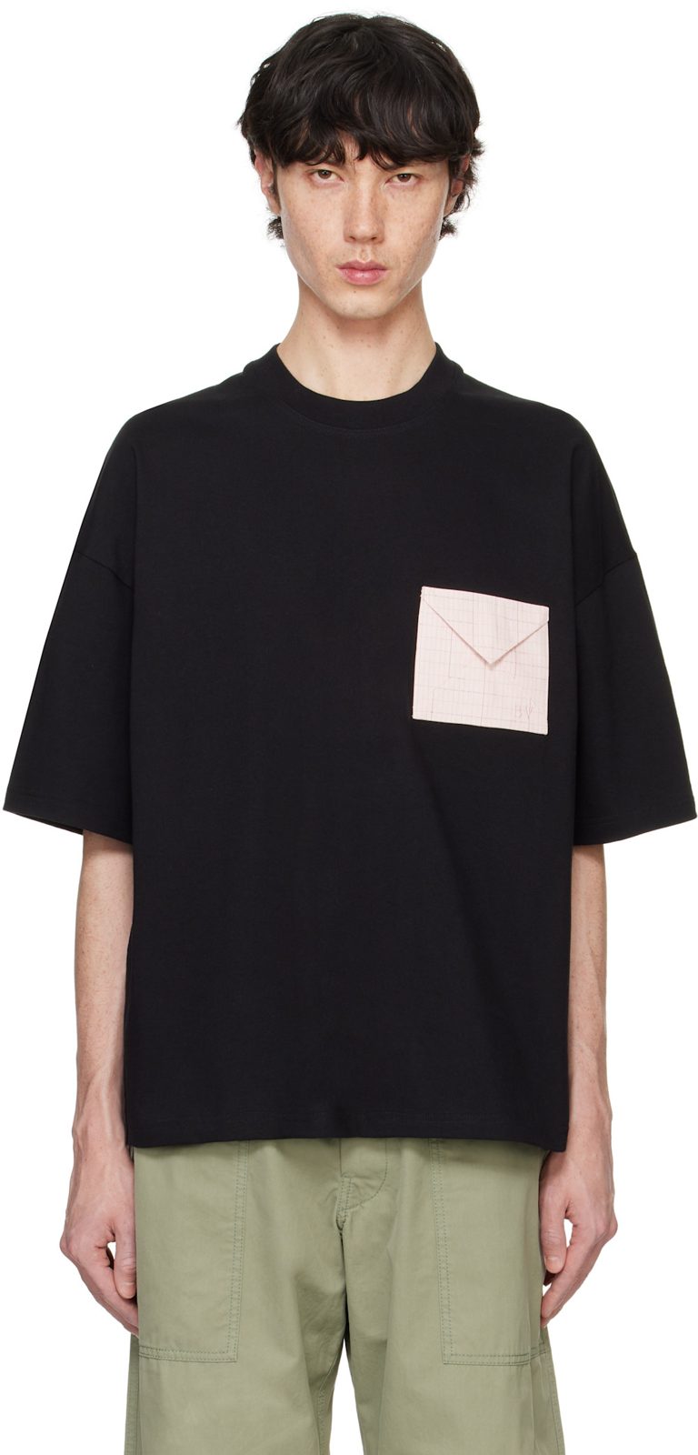 Black Pima Cotton Jersey Oversized T-shirt 242798M213007