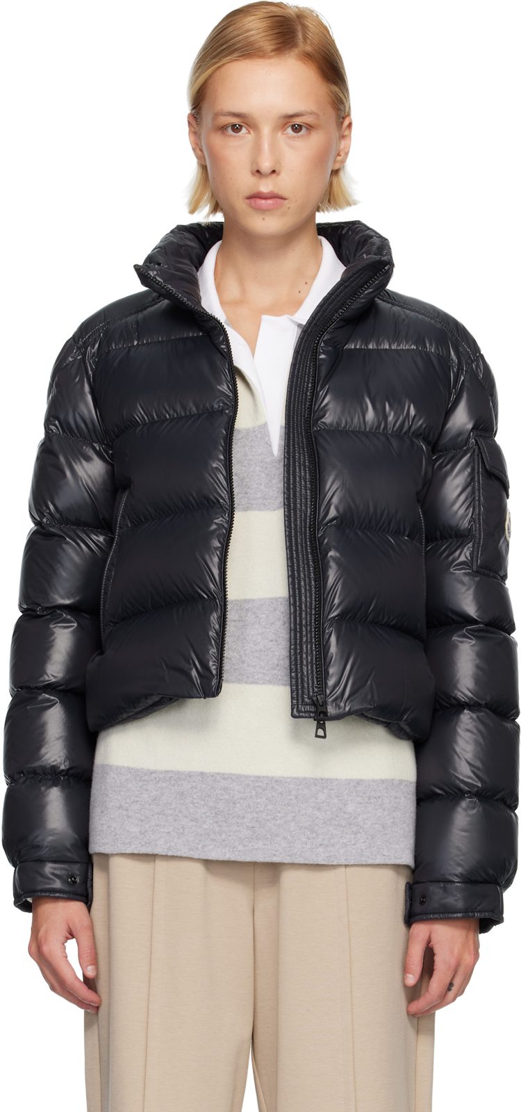 Black Petra Short Down Jacket 252111F063032