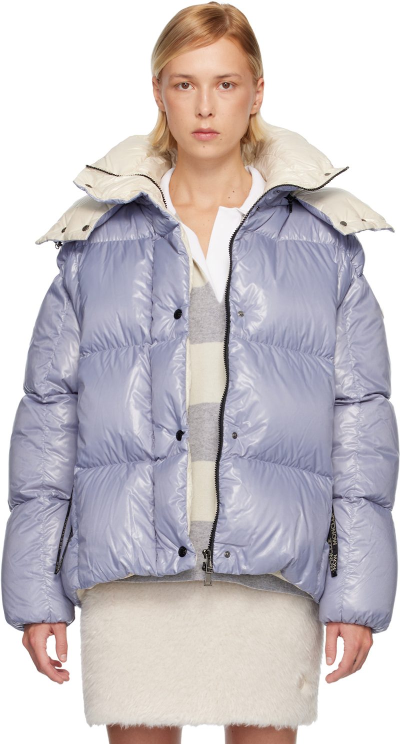Blue Parana Hooded Short Down Jacket 252111F063054