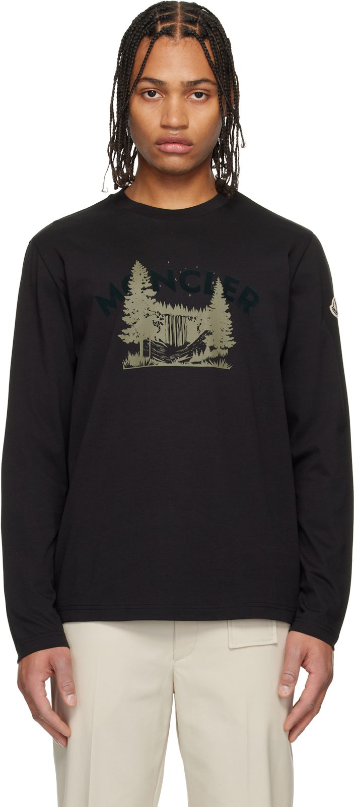 Black Long Sleeve T-shirt 252111M213124