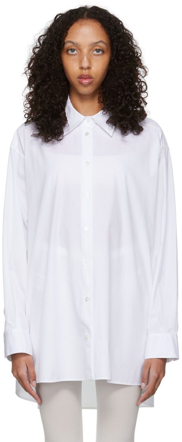 The Row White Luka Shirt 222359F109002