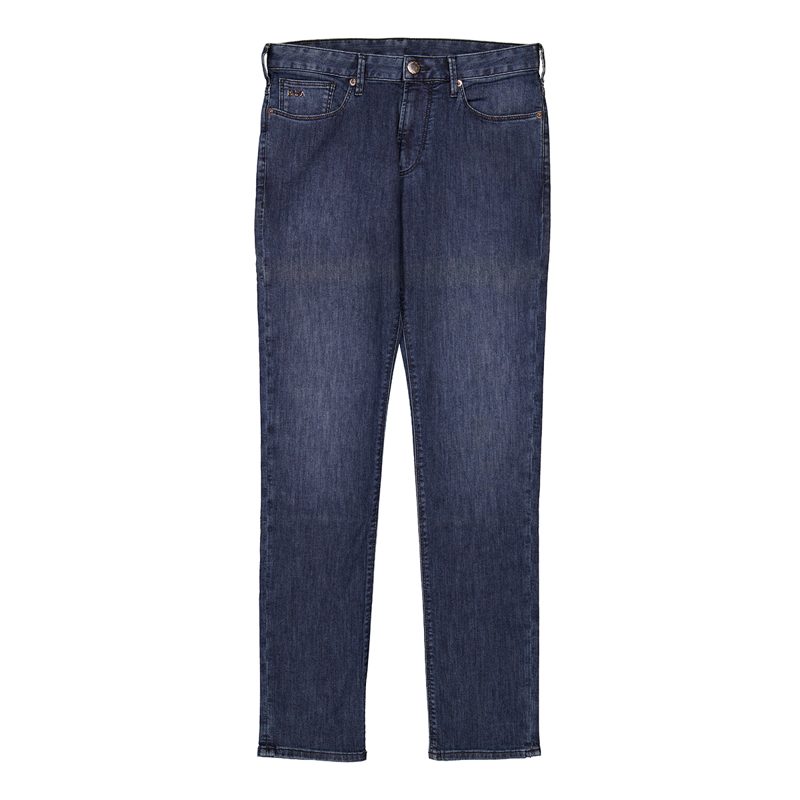 Emporio Armani J06 Slim-Fit Worn-Effect Denim Jeans