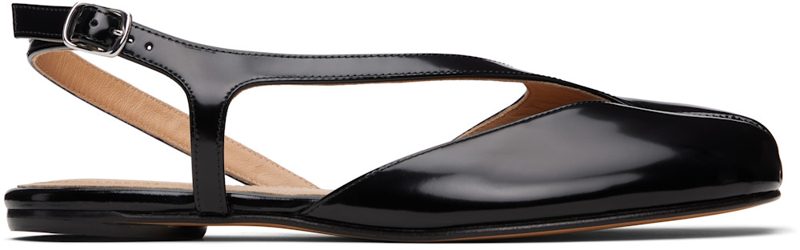 Black Tabi Slingback Ballerina Flats 261168F118010