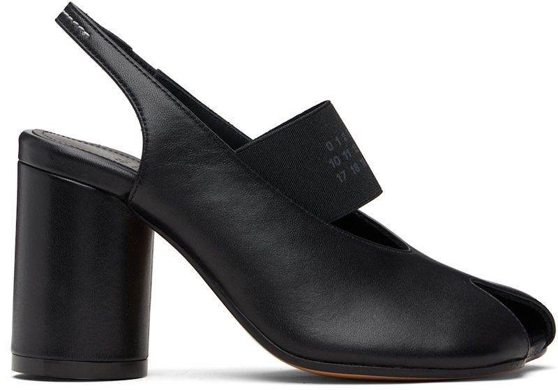 Black Anatomic Numeric Slingback Heels 261188F122006