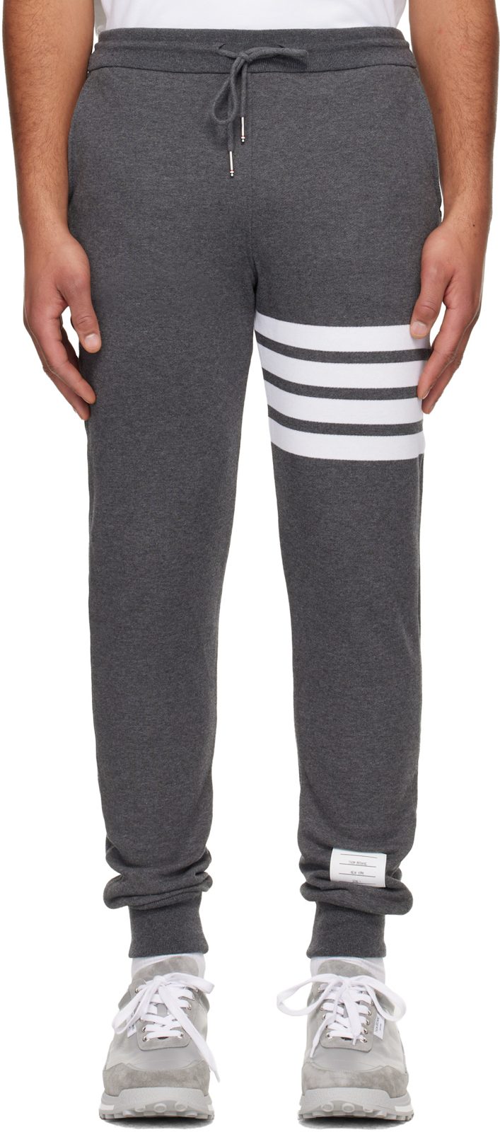 Gray Classic Loopback 4-Bar Sweatpants 261381M190001