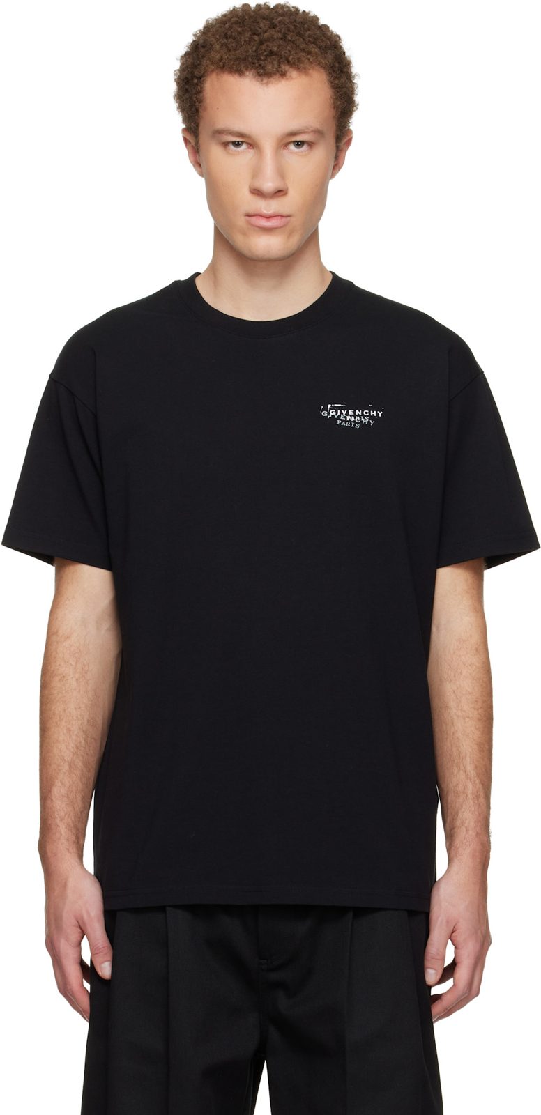 Black [지방시] Stamp Print T-shirt 261278M213014