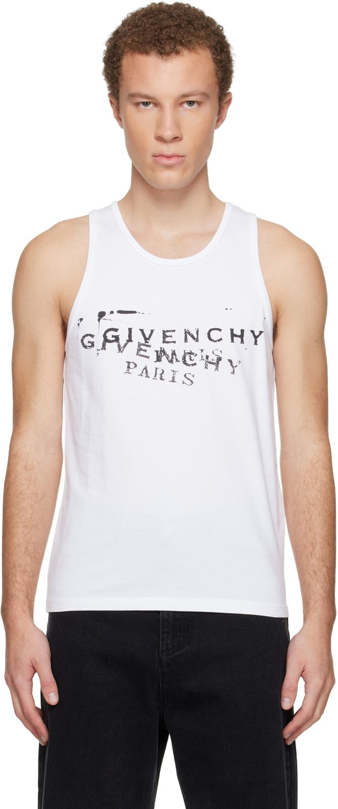 White [지방시] Stamp Print Tank Top 261278M214000
