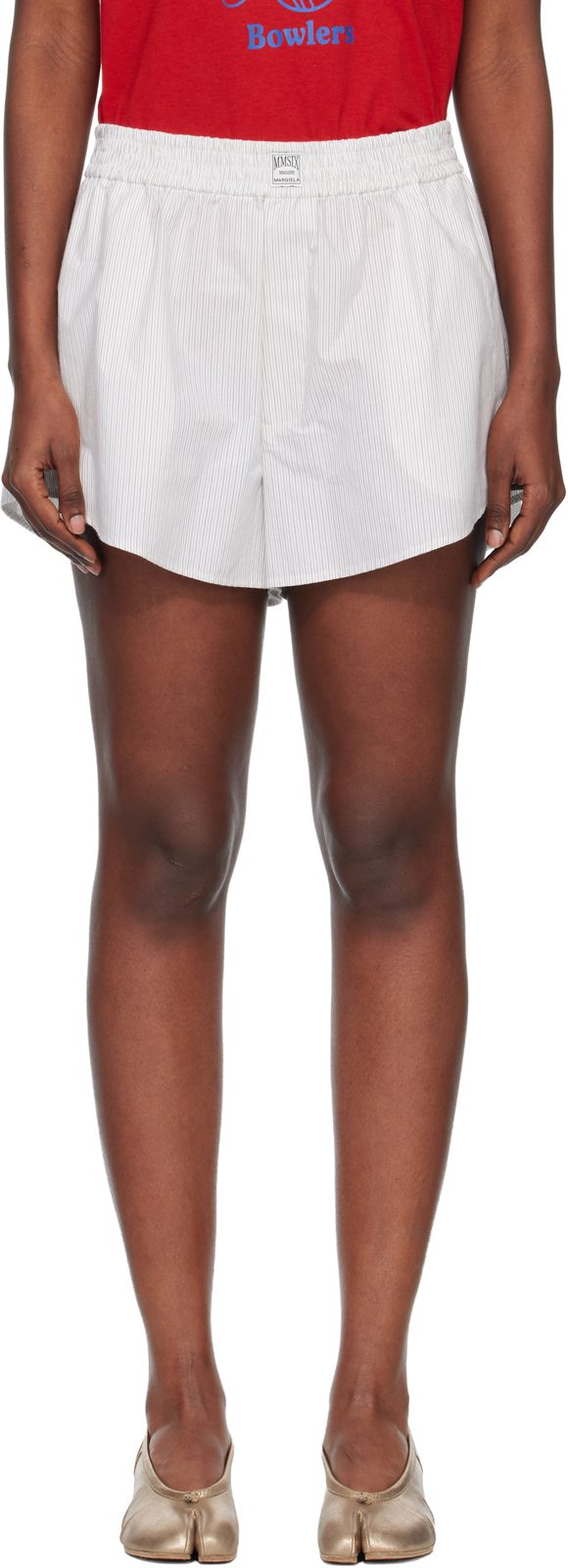 오프화이트 Poplin Cotton Shorts 261188F088004