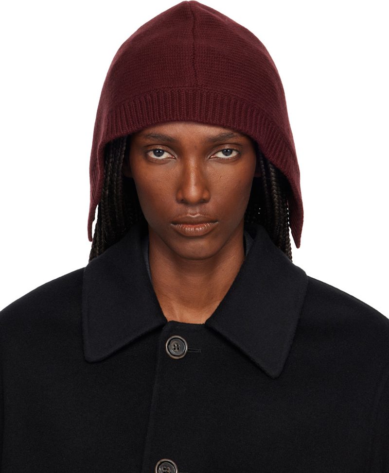 Burgundy Wool Knit Hood 261168F014005