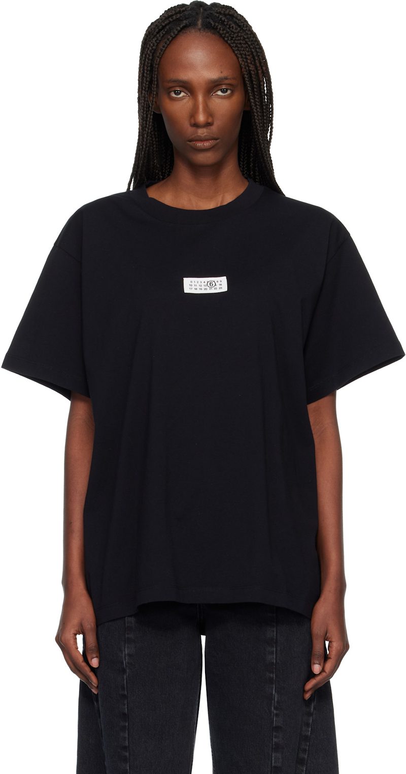 Black Numeric Cotton T-shirt 261188F110026