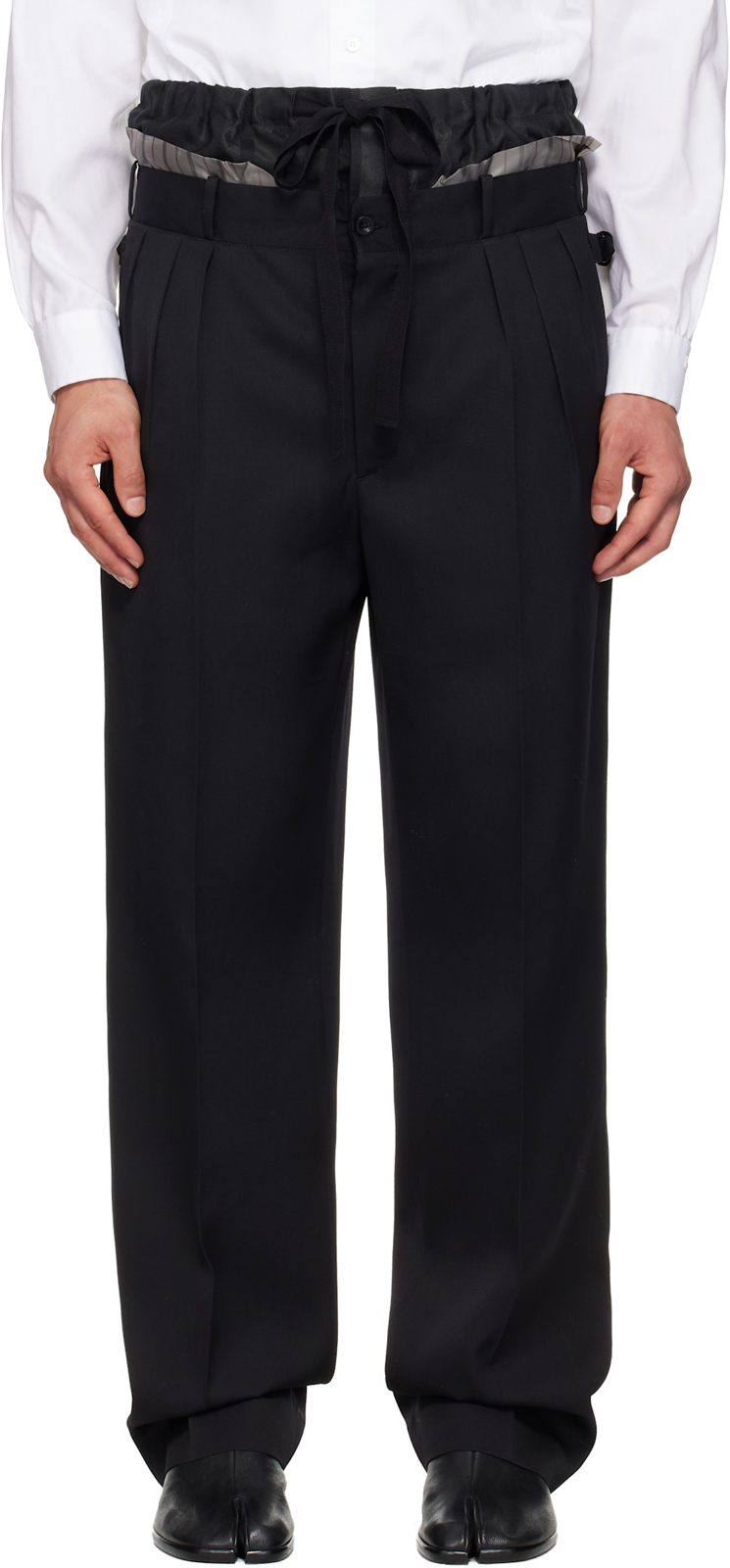 Black Anonymity of the lining Trousers 261168M191009