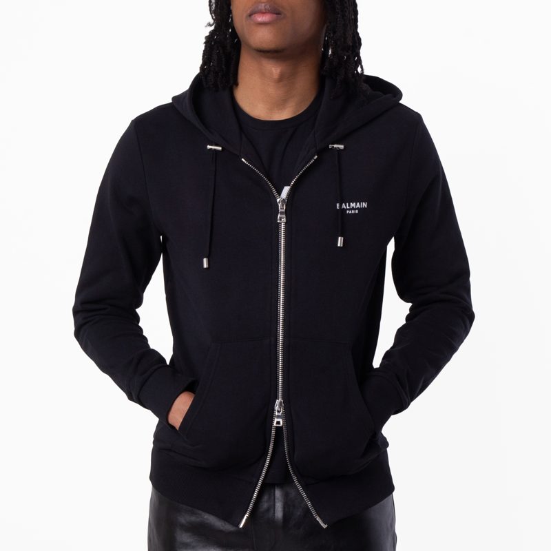 Flock Logo Zip Up Hoodie