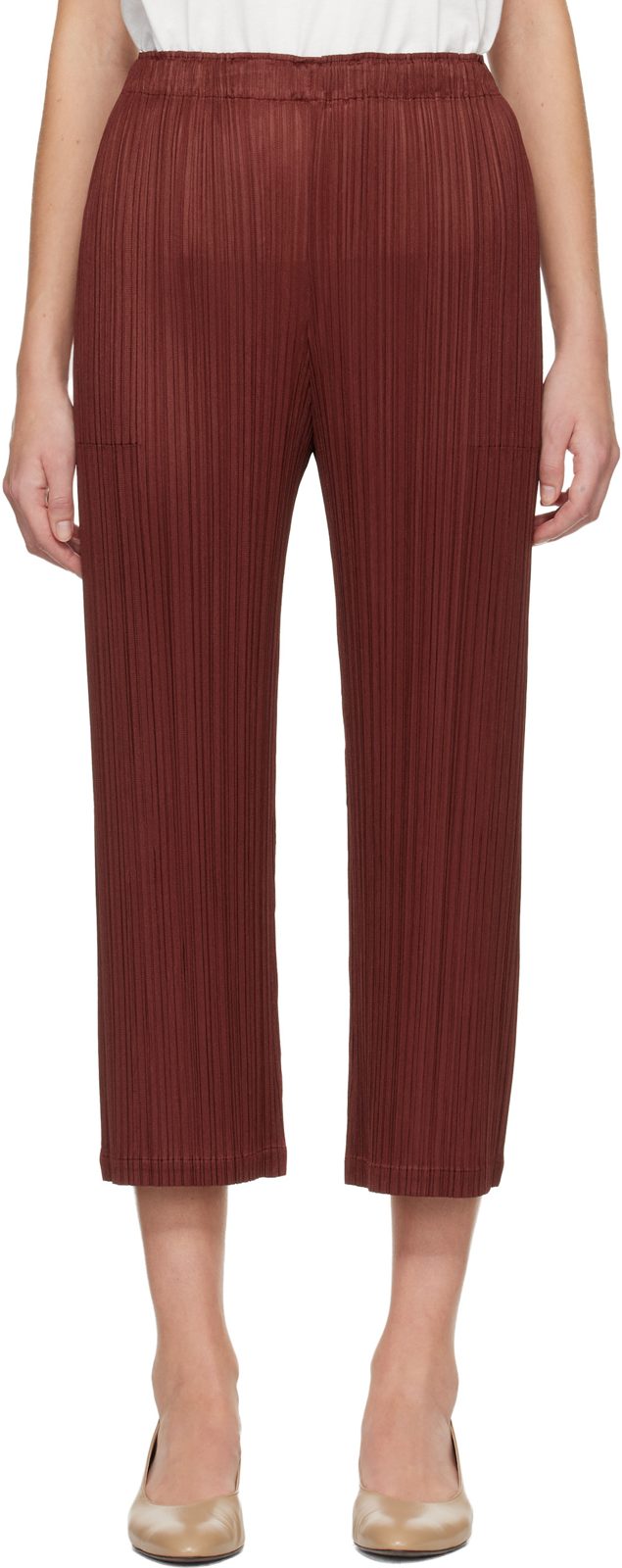 PLEATS PLEASE [이세이 미야케] Burgundy Monthly Colors October Trousers 261941F087016