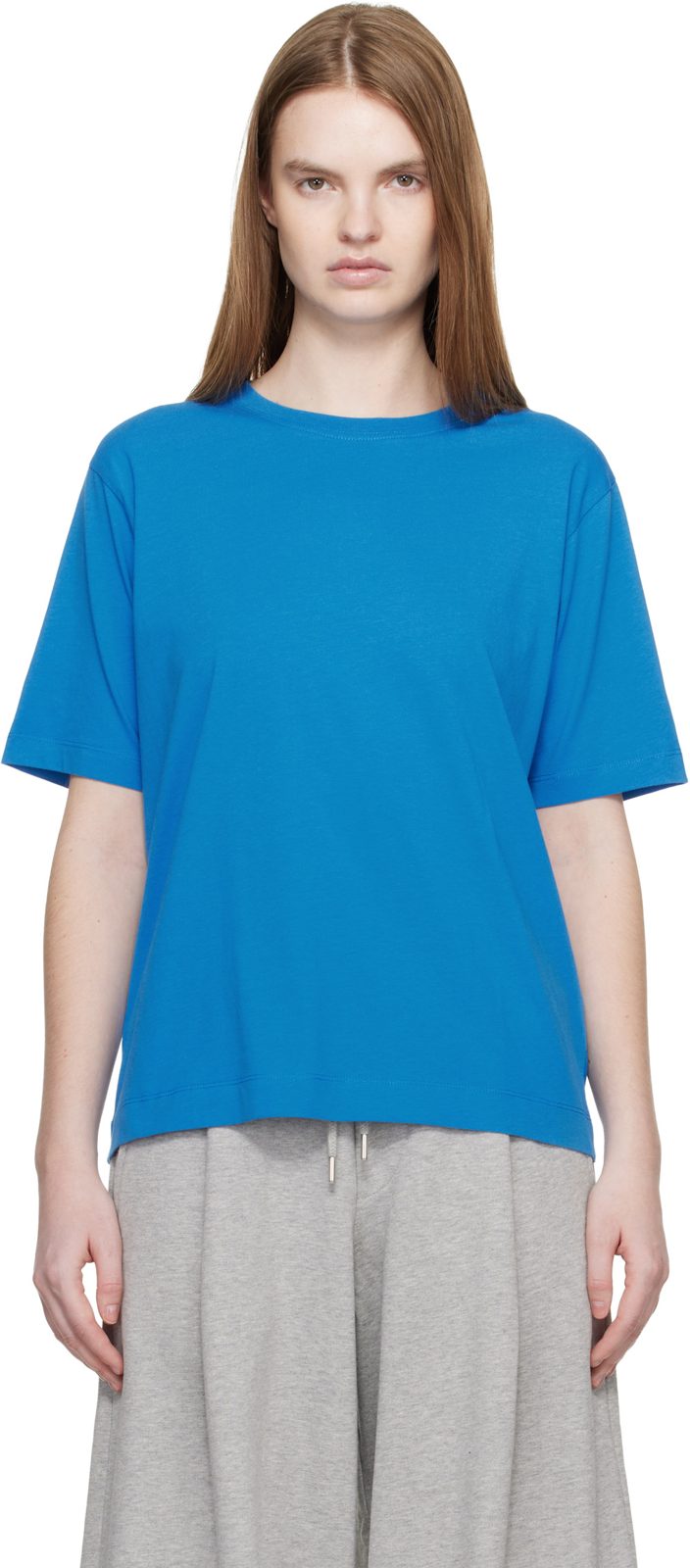 Blue Cotton T-shirt 261358F110001