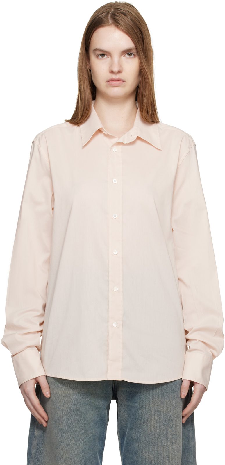 오프화이트 Poly Cotton Shirting Long-Sleeved Shirt 261188F109021