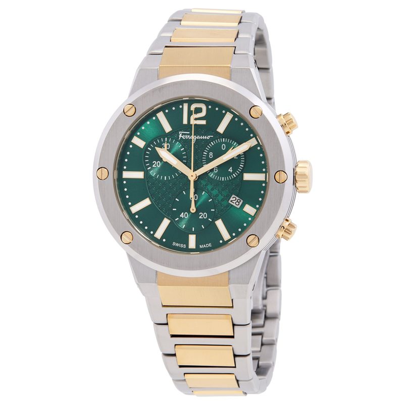 F-80 Chronograph Quartz Green Dial Mens Watch SFJE00424