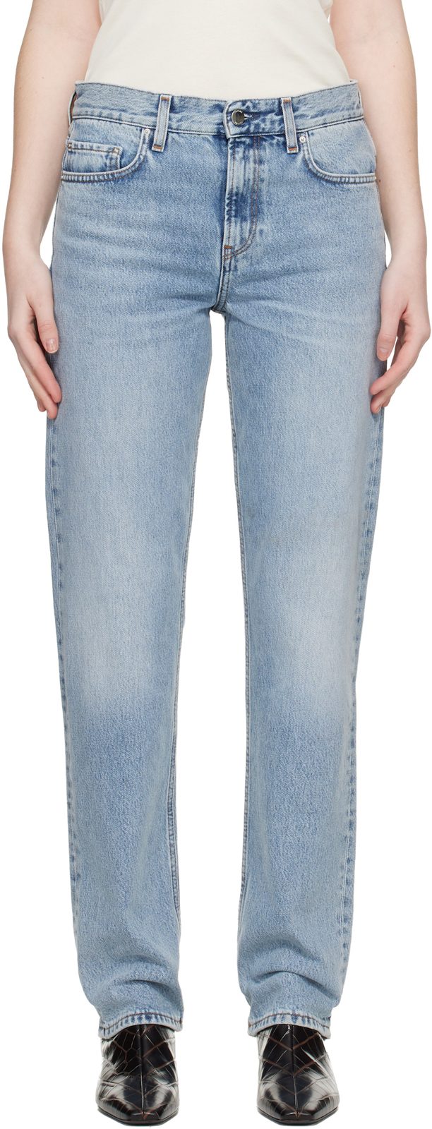 TOTEME Blue Low Straight Jeans 261771F069003