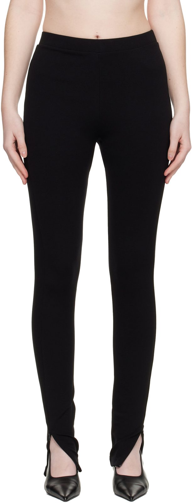 TOTEME Black Zip Leggings 261771F085000