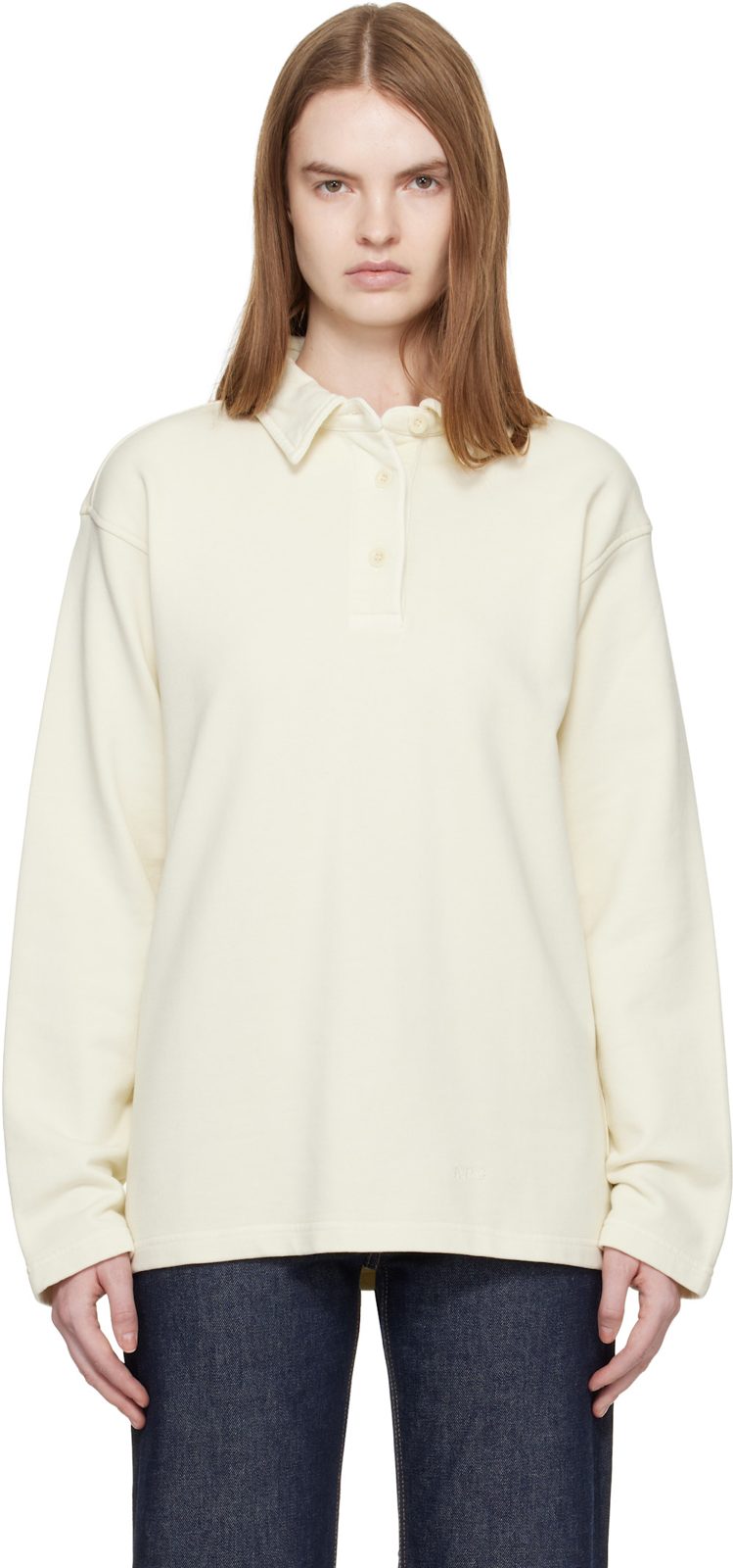 Navy Long-Sleeve Polo 261252F108001