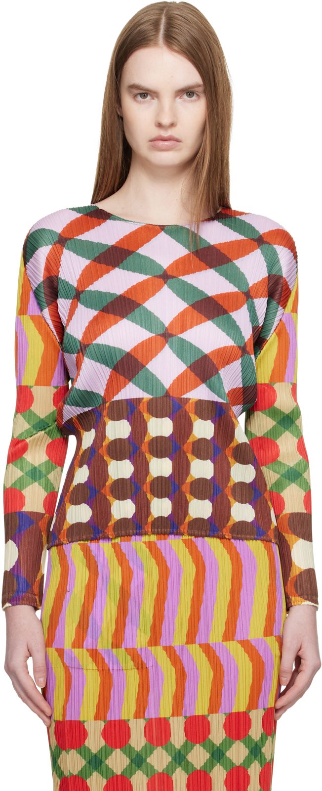 PLEATS PLEASE [이세이 미야케] Multicolor Harmony T-shirt 261941F107001