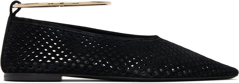Black Ring Ballerina Flats 261249F118003