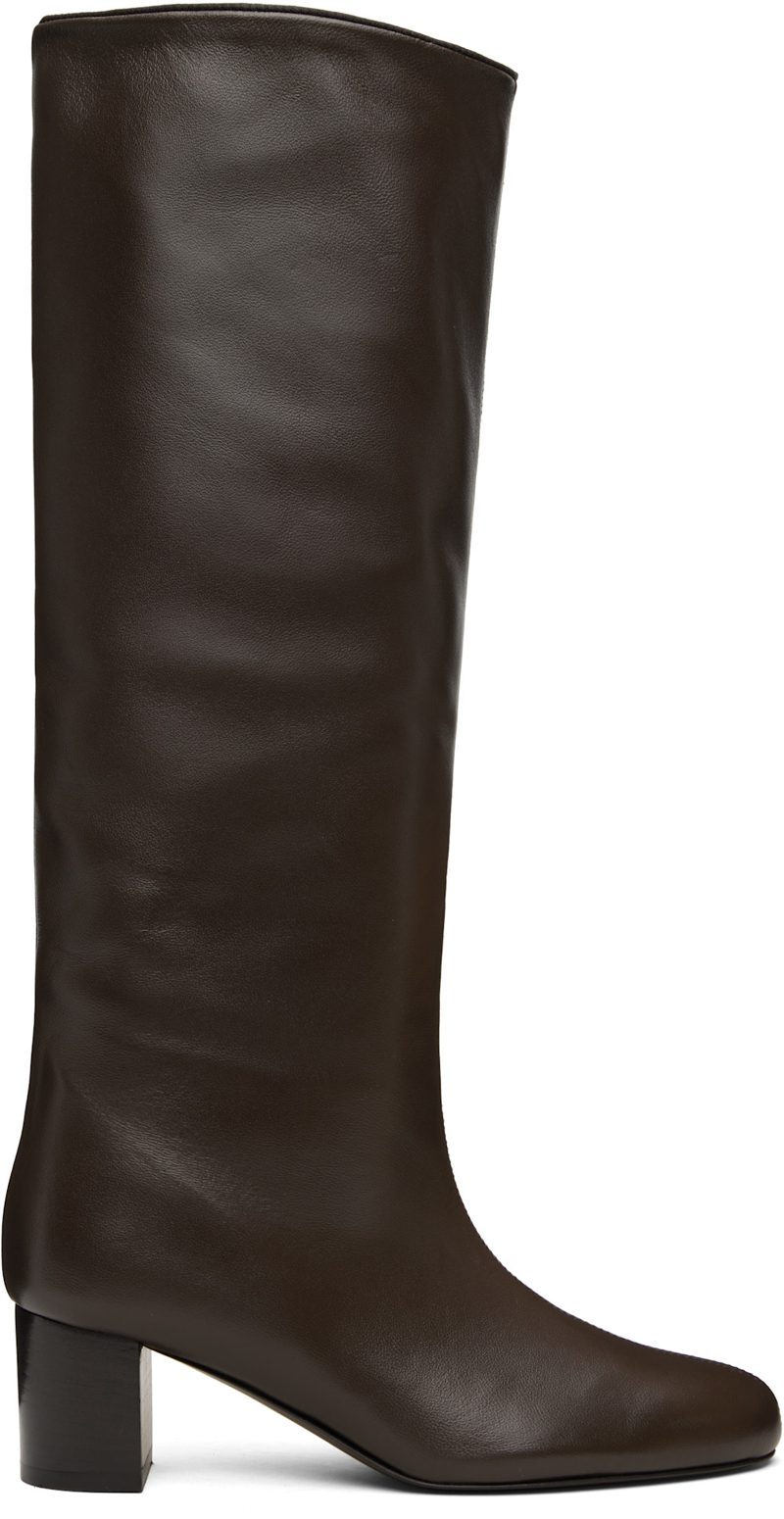 TOTEME Brown Downtown Nappa Knee-High Boots 261771F115003