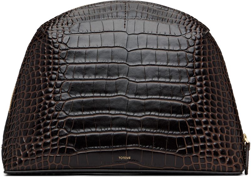 TOTEME Brown Medium CROCO-EM[보스]ED Day Clutch 261771F044003