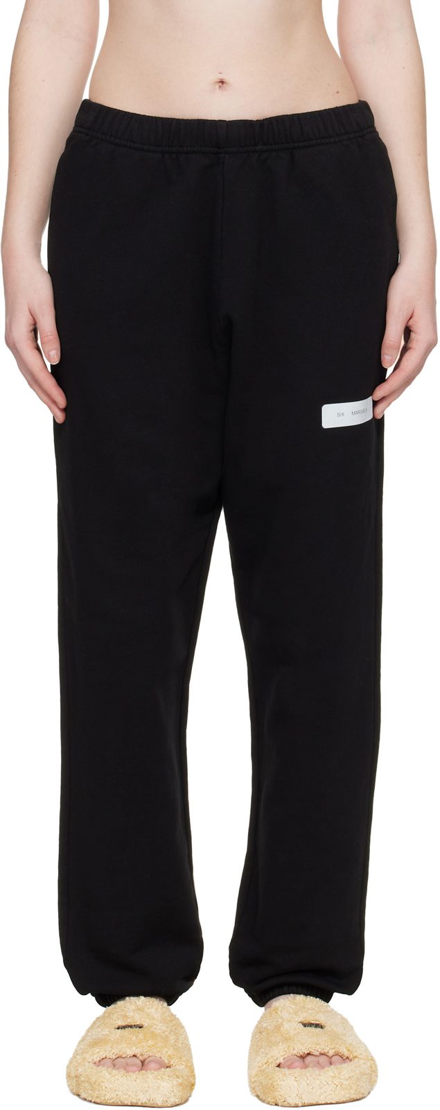 Black Unbrushed Cotton Sweatpants 261188F086006