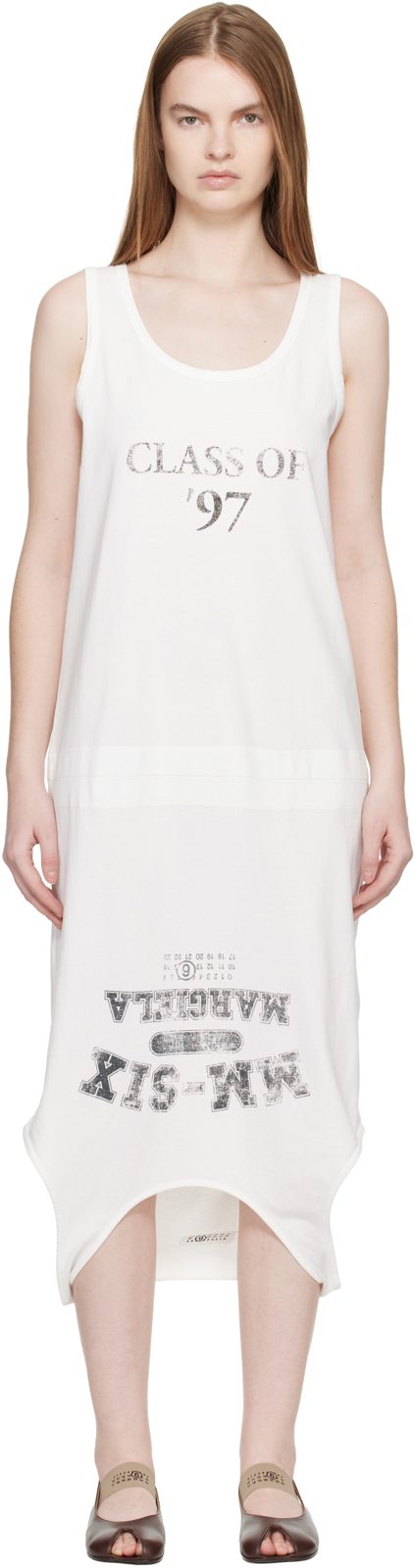 White Multi Wear Cotton Jersey Midi Dress 261188F054014