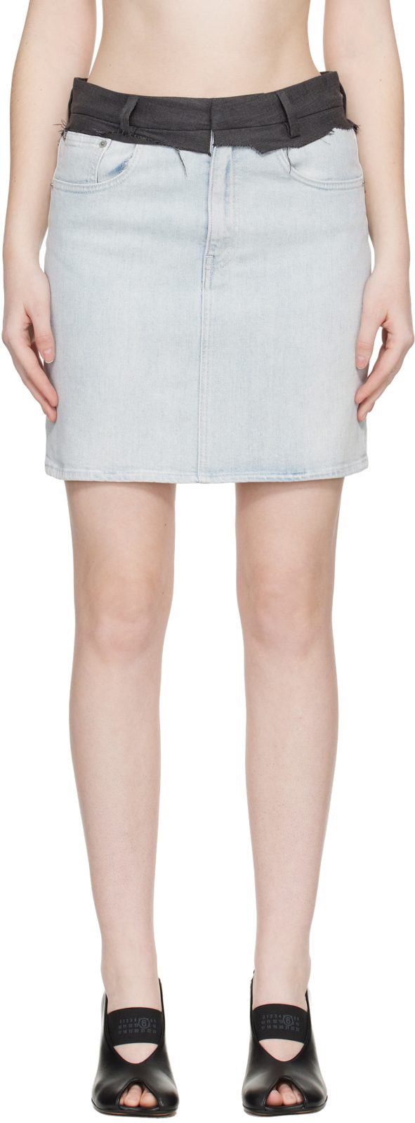 Blue Denim Miniskirt 261188F090001
