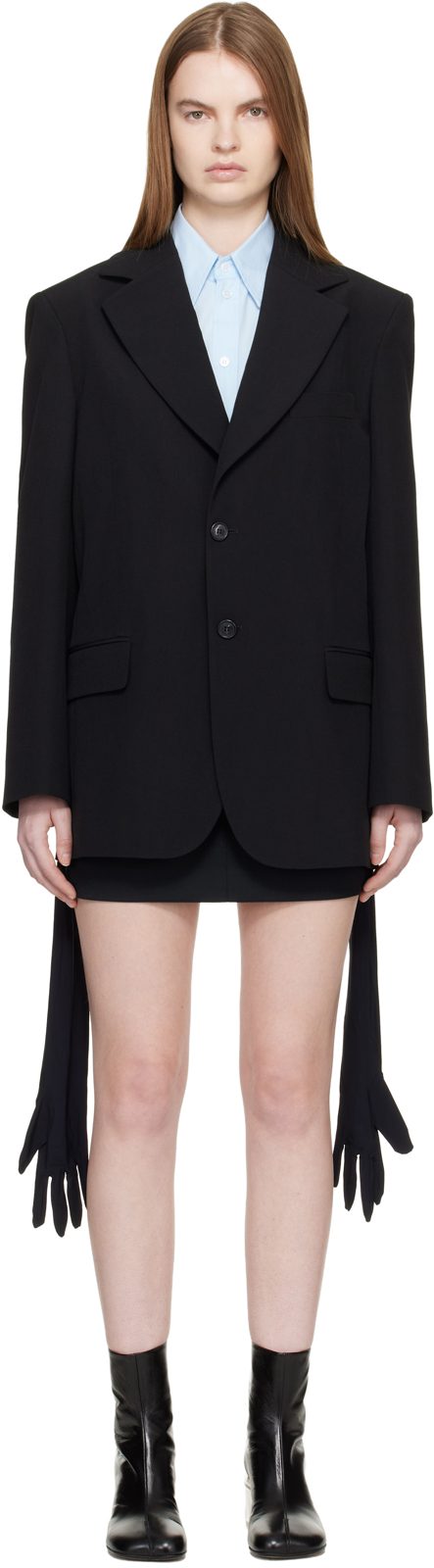 Black Wool-Blend Blazer 261188F057001